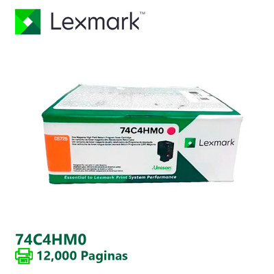 Toner 74C4HM0 Lexmark Original | CX725, CX720, CS725, CS720, CX725dhe, CX725de, CS720dte, CS720de, CS725dte, CS725de Magenta | Oficial Lexmark Lacrado