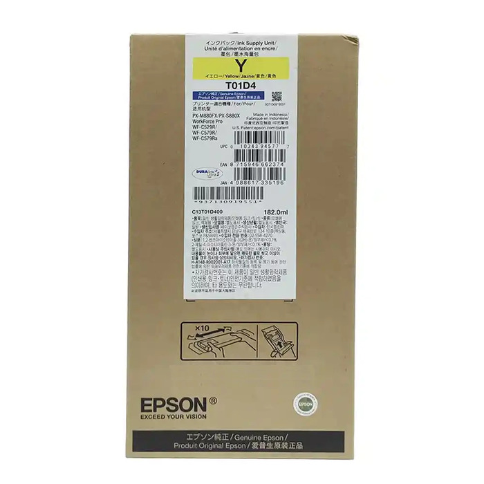 Cartucho T01D400 - T04D Epson Original | WF-C579, WF-C529, WF-C579RDWF, WF-C579RDTWF,WF-C579RD2TWF, WF-C529RDW, WF-C529RDTW Amarelo | Produto Oficial