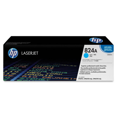 Toner CB381A (824A) HP Original | CP6015, CP6015N, CP6015X, CP6015XH, CP6015DN Ciano | Produto Oficial HP, com NF, Procedência e Garantia