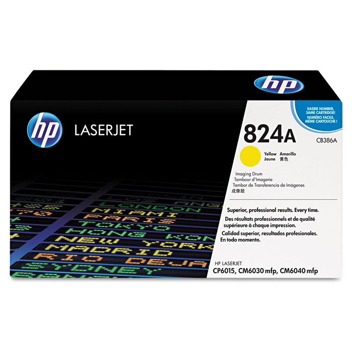 Cilindro CB386A (824A) HP Original | CP6015, CP6015N, CP6015X, CP6015XH, CP6015DN Amarelo | Produto Oficial HP, com NF, Procedência e Garantia