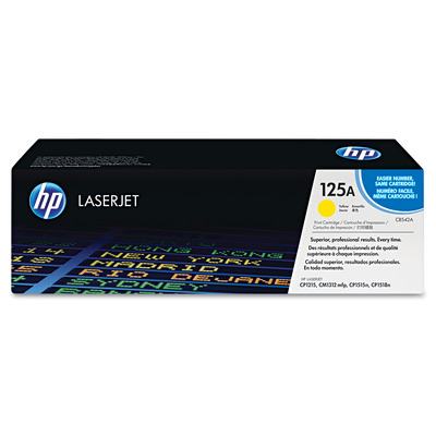 Toner CB542A (125A) HP Original | CM1312, CP1515, CP1215, CP1518ni, CP1515n, CP1215, CM1312MFP, CM1312MFP Amarelo | Produto Oficial HP NF e Garantia