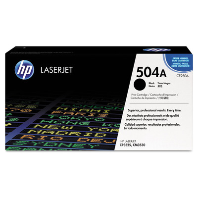 Toner CE250A (504A) HP Original | CP3525n, CP3525dn, CM3530fs, CM3530, CP3525 Preto | Produto Oficial, com NF, Procedência e Garantia de 1 Ano