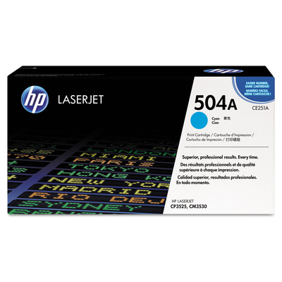 Toner CE251A (504A) HP Original | CP3525n, CP3525, CM3530fs, CM3530, CP3525dn Ciano | Produto Oficial, com NF, Procedência e Garantia de 1 Ano