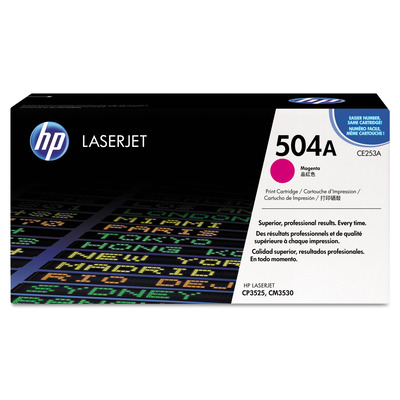 Toner CE253A (504A) HP Original | CP3525n, CP3525dn, CM3530fs, CM3530, CP3525 Magenta | Produto Oficial com NF, Procedência e Garantia de 1 Ano