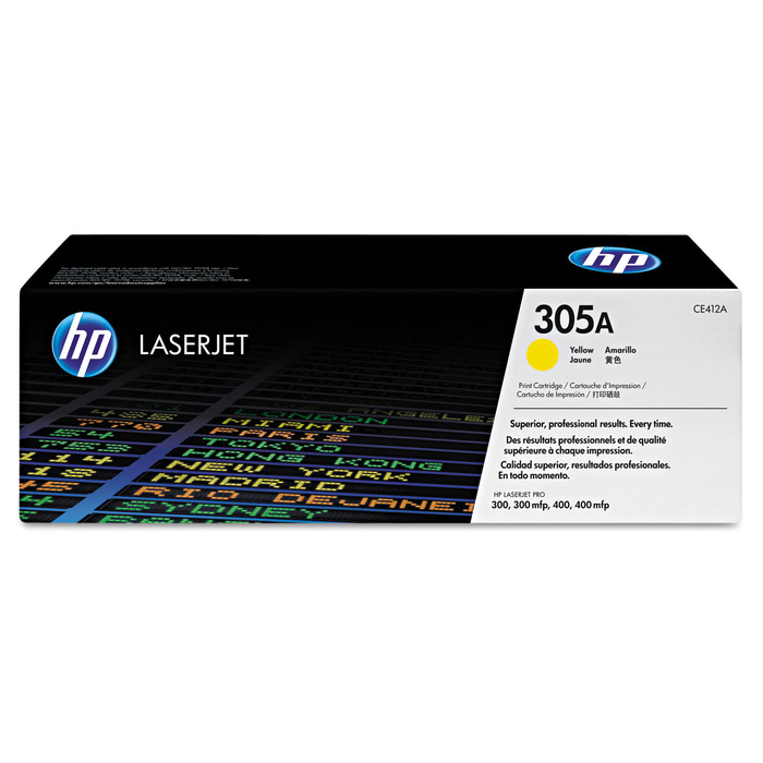 Toner CE412A (305A) HP Original | M475, M451, M375, M351, M475dw, M475dn, M451nw, M451dw, M451dn, M375nw Amarelo | Produto Oficial HP com NF
