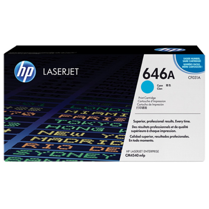 Toner CF031A (646A) HP Original | CM4540, CM4540F, CM4540, CM4540 fskm MFP Ciano | Produto Oficial HP com NF, Procedência e Garantia de 1 Ano