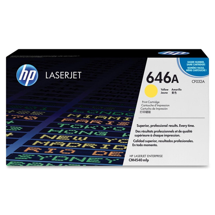 Toner CF032A (646A) HP Original | CM4540, CM4540F, CM4540fskm MFP, CM4540 MFP Amarelo | Produto Oficial HP com NF, Procedência e Garantia de 1 Ano