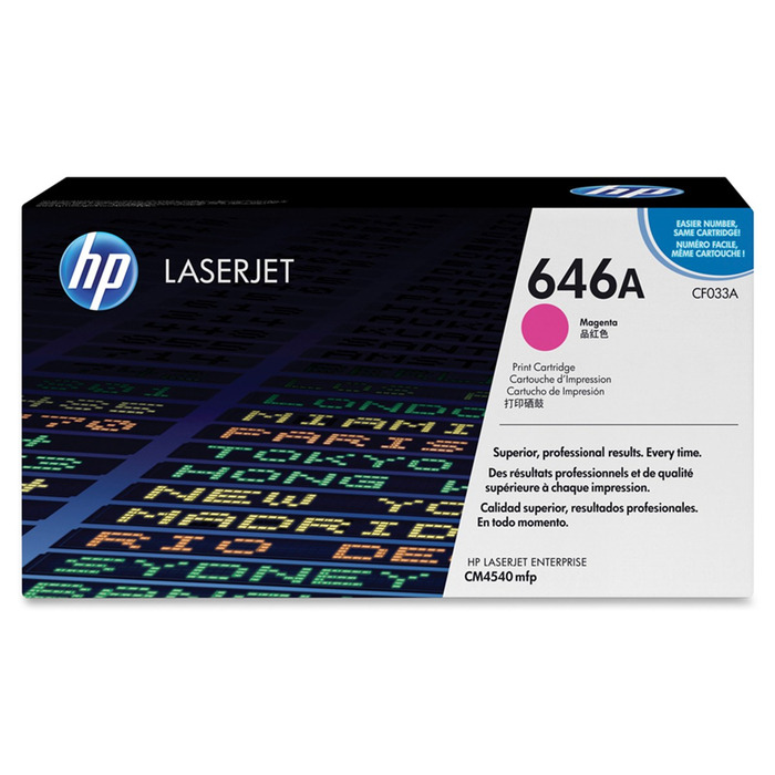 Toner CF033A (646A) HP Original | CM4540, CM4540F, CM4540fskm MFP, CM4540 MFP Magenta | Produto Oficial HP com NF, Procedência e Garantia de 1 Ano