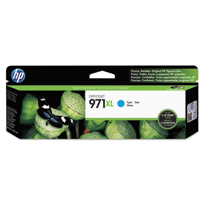 Cartucho CN626AM (971XL) HP Original | X576, X551, X476, X451, X576dw, X551dw, X476dw, X476dn, X451dw, X451dn MFP Ciano | Produto Oficial HP