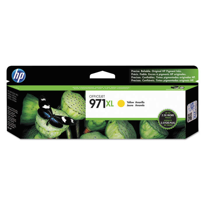 Cartucho CN628AM (971XL) HP Original | X576dw, X551dw/ X476dw MFP, X476dn, X451dw, X451dn, X576, X551, X476, X451 Amarelo | Produto Oficial HP