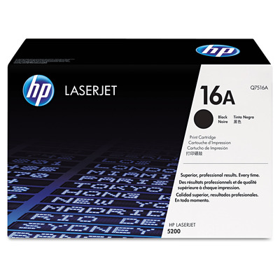 Toner Q7516A (16A) HP Original | 5200, 5200tn, 5200n, 5200L, 5200dtn Preto | Produto Oficial HP com NF e Procedência