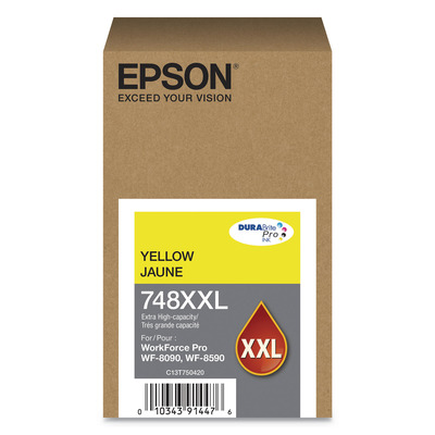 Cartucho T748XXL420 (748XXL) Epson Original | Workforce WF-6090, WF-6590 Amarelo | Produto Oficial Epson com NF e Procedência