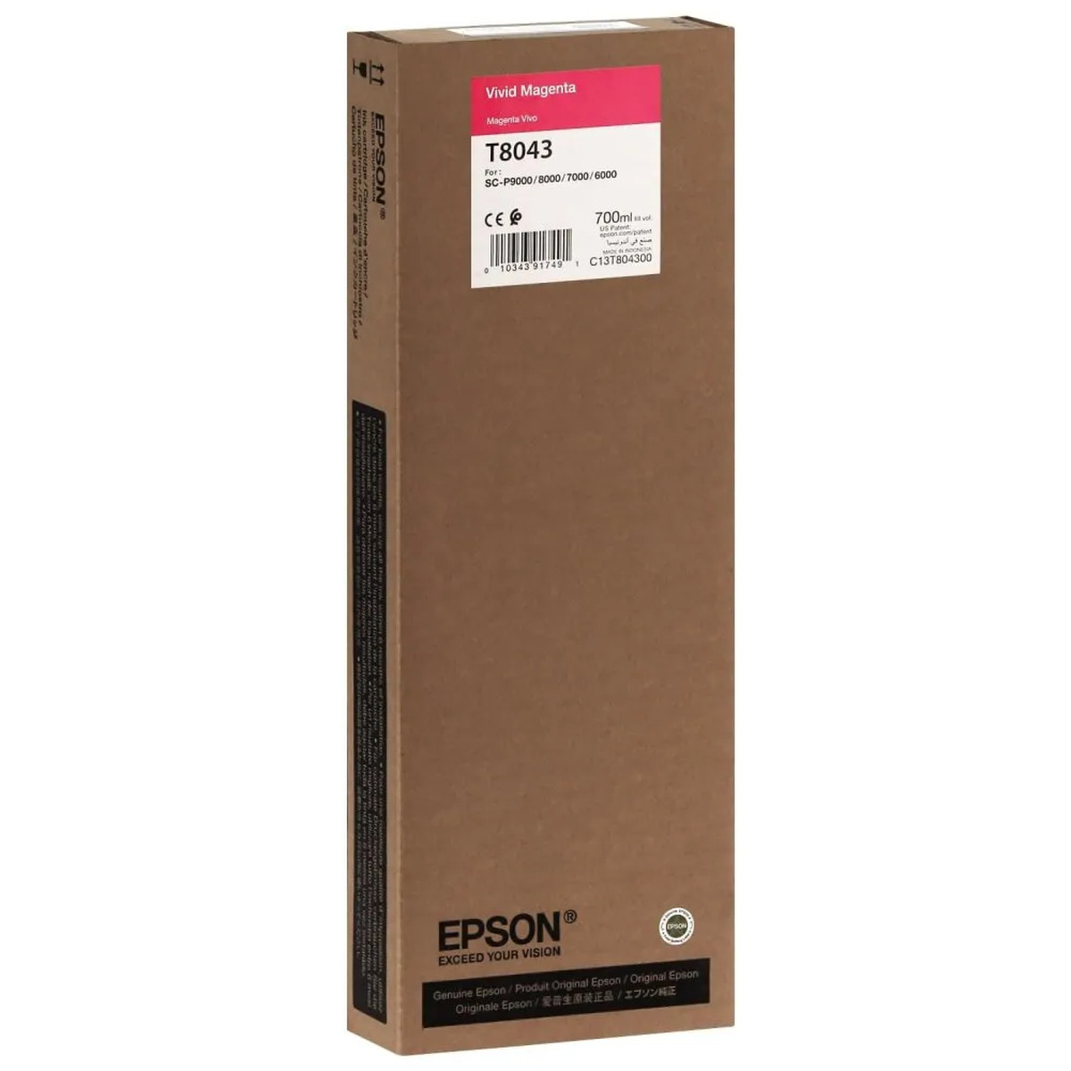 Cartucho Epson T804300 Vivid Magenta 700ml - Original T8043