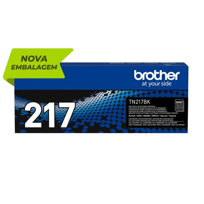 Toner TN-217BK (217) Brother Original | L3770CDW, L3750CDW, L3710CW, L3270CDW, L3230CDW, HL-L3210CW Preto | Produto Oficial com NF e Procedência