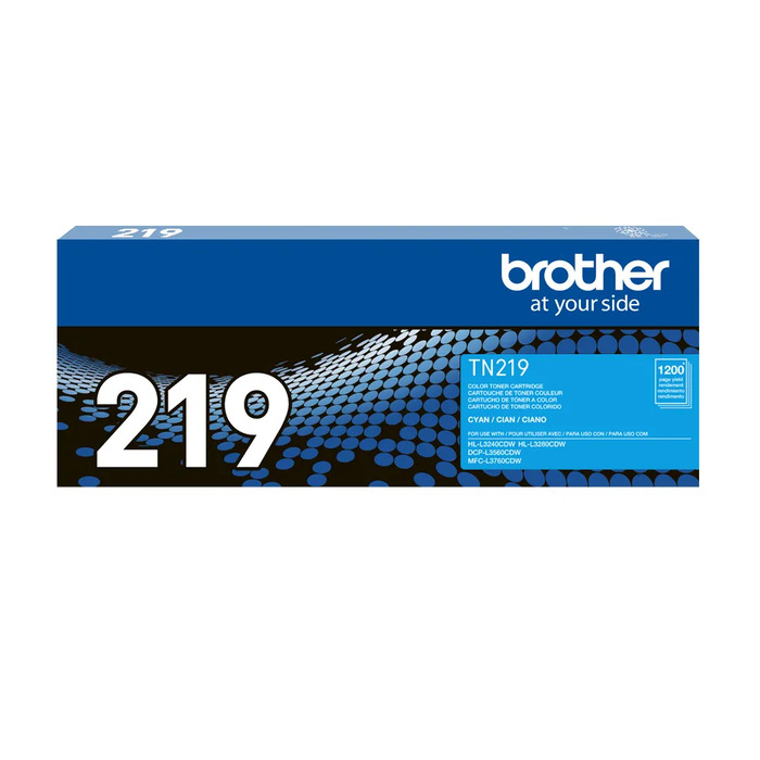 Toner TN-219C (219) Brother Original | L3780CDW, L3760CDW, L3295CDW, L3280CDW, HL-L3220CDW Ciano | Produto Oficial Brother com NF e procedência