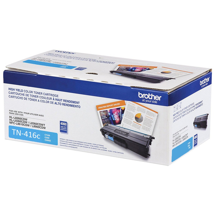 Toner TN-416C (416) Brother Original | L9570CDW, L8900CDW, HL-L8360CDW, MFC-L8900CDW Ciano | Produto Oficial Brother, com NF e procedência