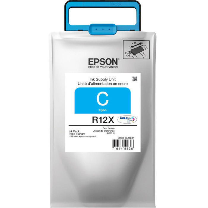Cartucho TR12X220AL (R12X) Epson Original | WF-R4640, WF-R5190, WF-R5690 Workforce Ciano | Produto Oficial Epson, com NF e procedência