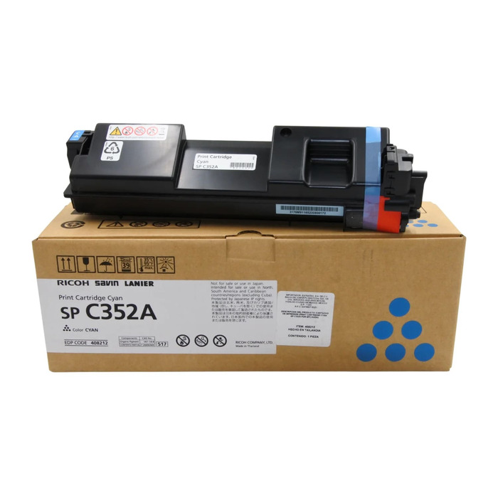 Toner 408212 Ricoh Original | SPC352, SP C352DN Ciano | Produto Oficial Ricoh, com NF e procedência