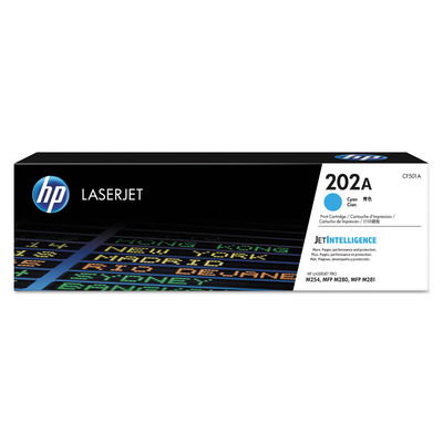 Toner CF501A (202A) HP Original | MFP M281fdw, M281cdw, M254dw, M281, M254 Ciano | Produto Oficial HP, com NF e procedência
