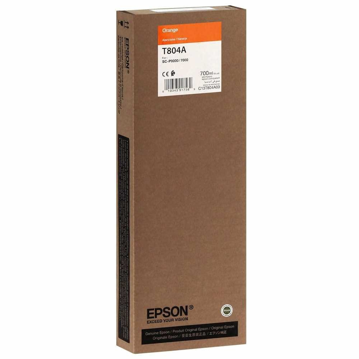 Cartucho Epson T804A00 Laranja | Orange 700ml Original T804A