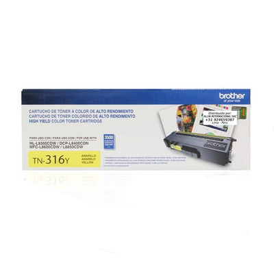 Toner TN-316Y (316) Brother Original | L8850CDW, L8600CDW, L8350CDW, HL-L8250CDN Amarelo | Produto Oficial Brother com NF e procedência