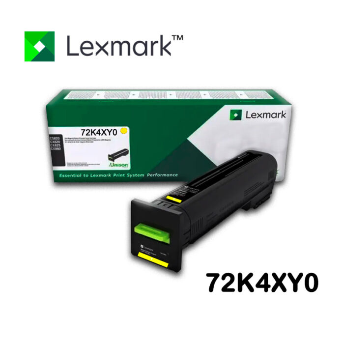 Toner Lexmark 72K4XY0 Amarelo Original | CS820 CX820 CX825 CX860