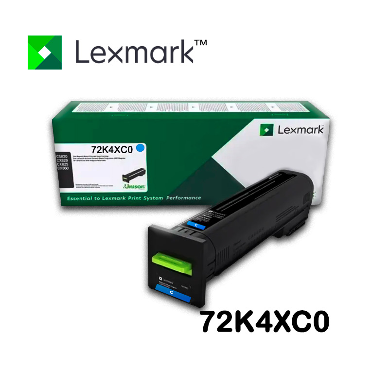 Toner Lexmark 72K4XC0 Ciano Original | CS820 CX820 CX825 CX860